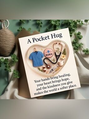 Nurse Keepsake Card Pocket Hug Card